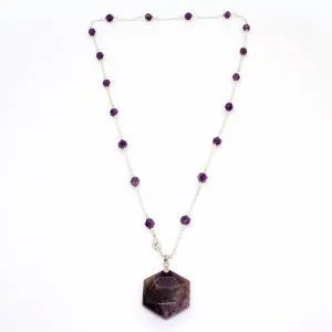 Kiana Hexagon Stone Necklace