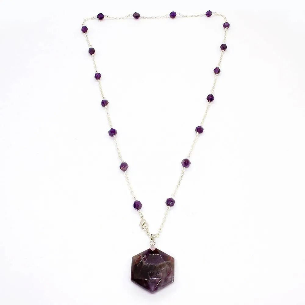 Kiana Hexagon Stone Necklace