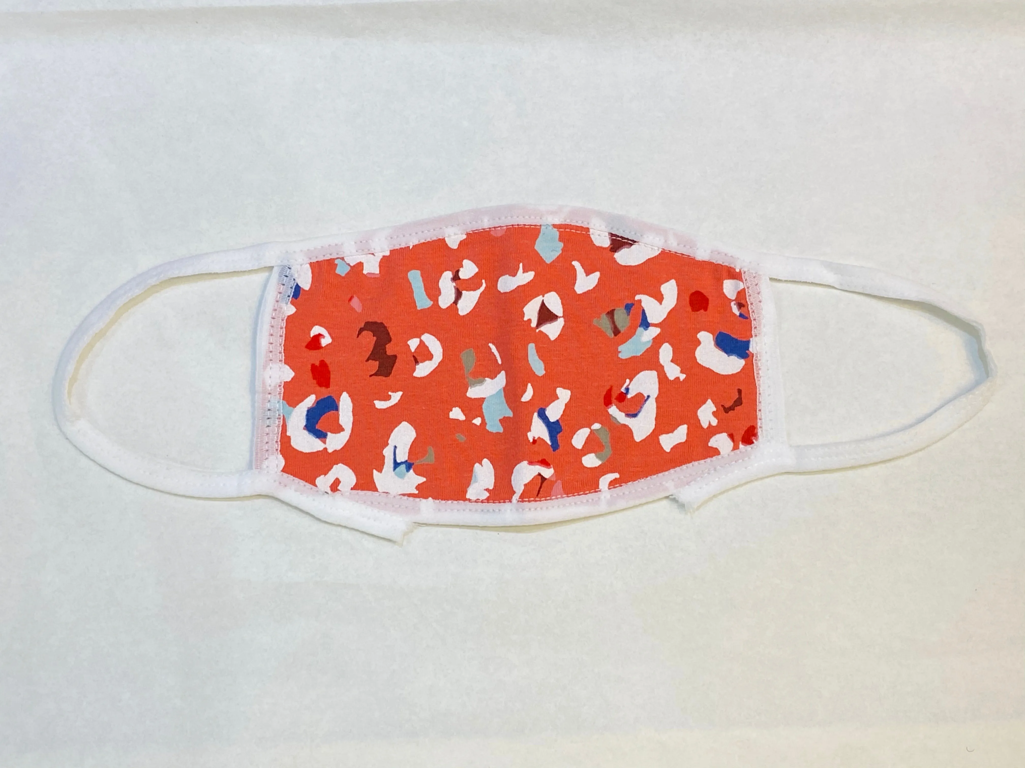 Kid's Cotton Unisex Red & White Abstract Printed Cloth Face Masks