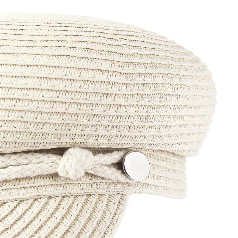 Kid's Military Style Ring Top Straw Hat