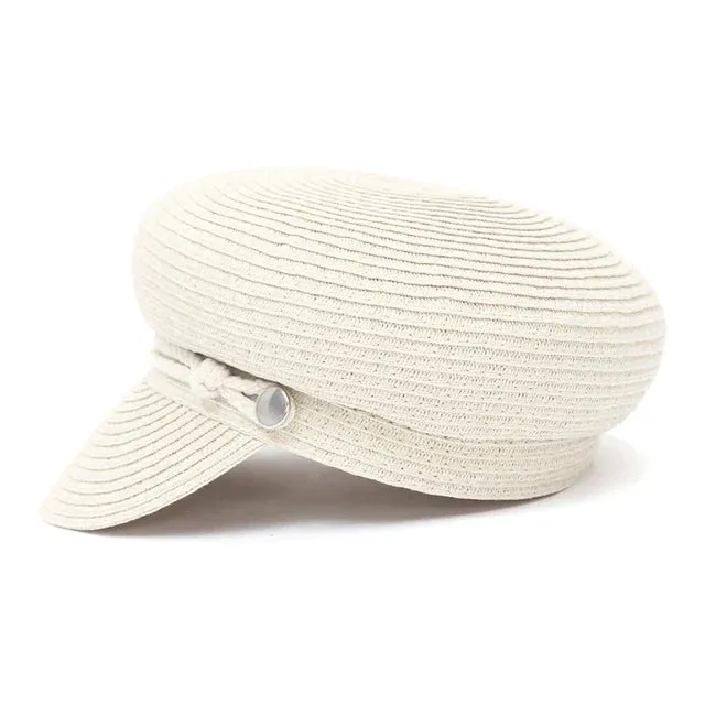 Kid's Military Style Ring Top Straw Hat