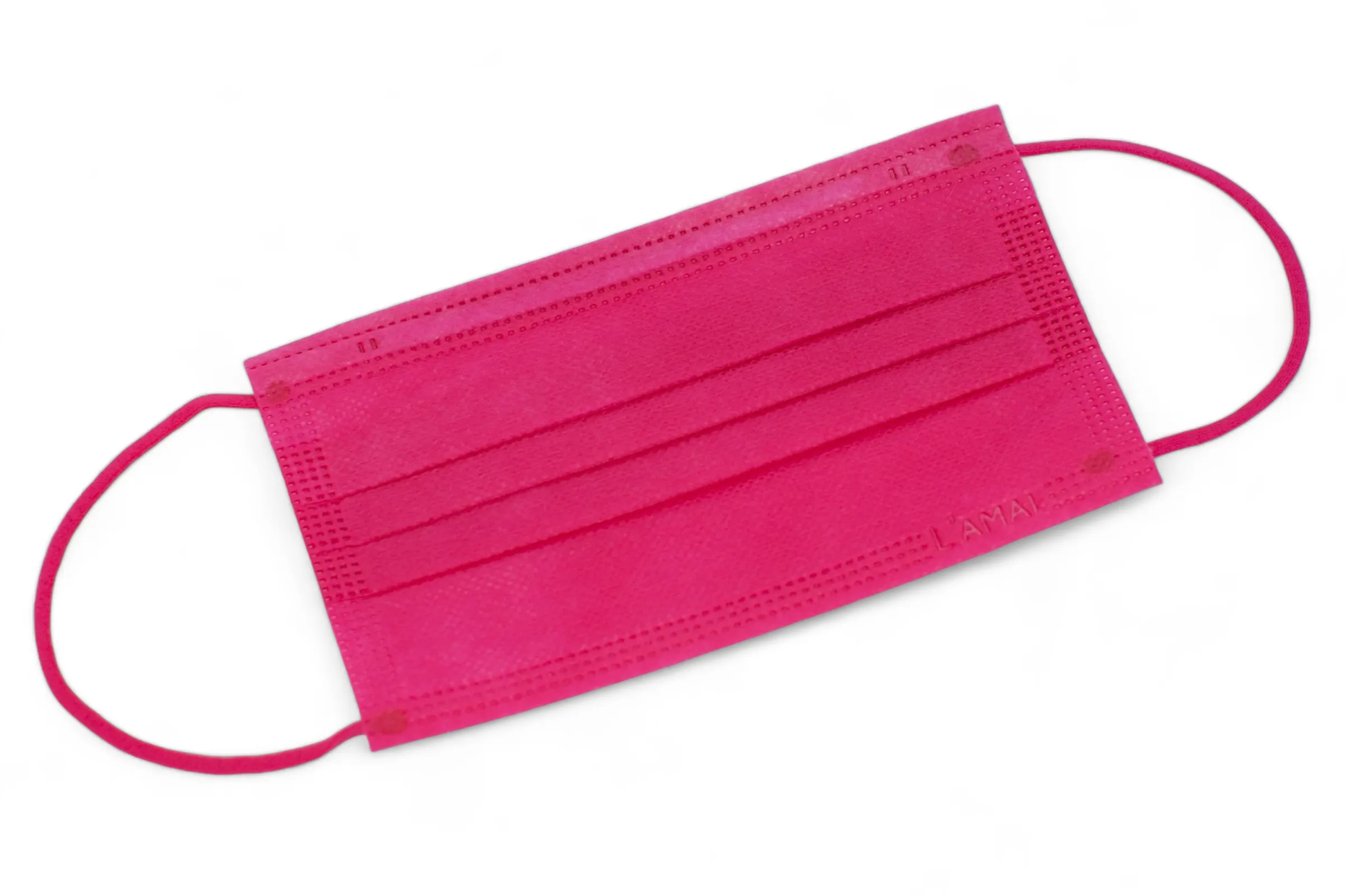 L'AMAI Pink 4-Ply Level 2 Protective Face Masks with Ear Loops, (ASTM Level 2, FDA 510k)
