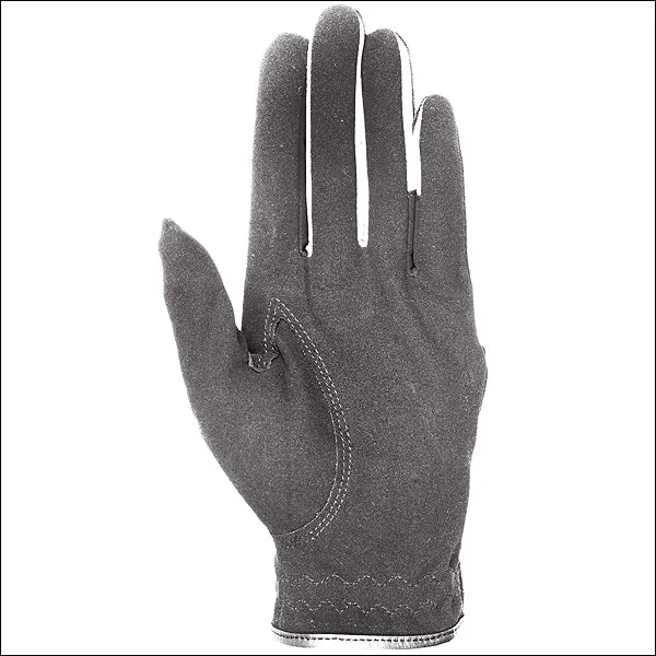 Large Grey Horze Lyon Synthetic Leather Gloves W/ Lycra Panels Horse Riding