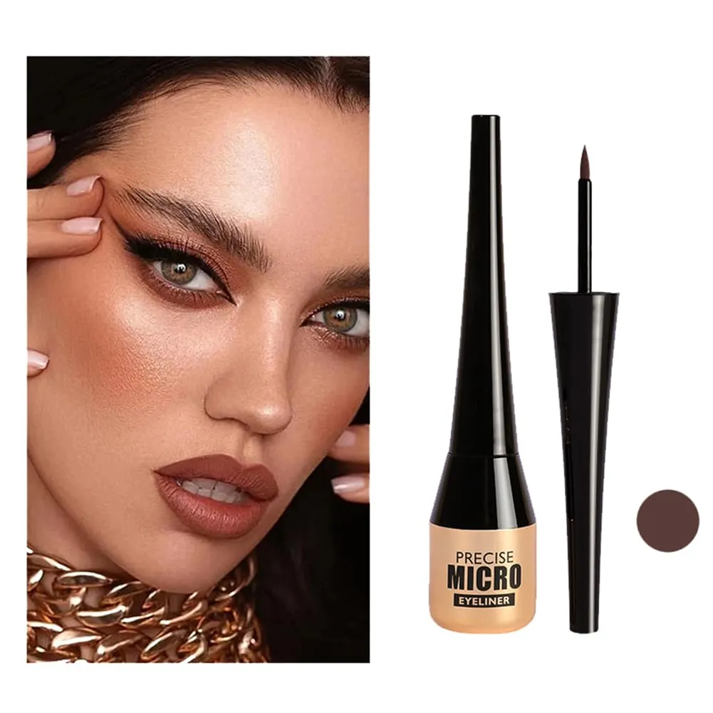 Liquid Eyeliner Waterproof Long Lasting Precise Eyeliner Pen Highly Pigmented Eye Liners Makeup (Dark brown)