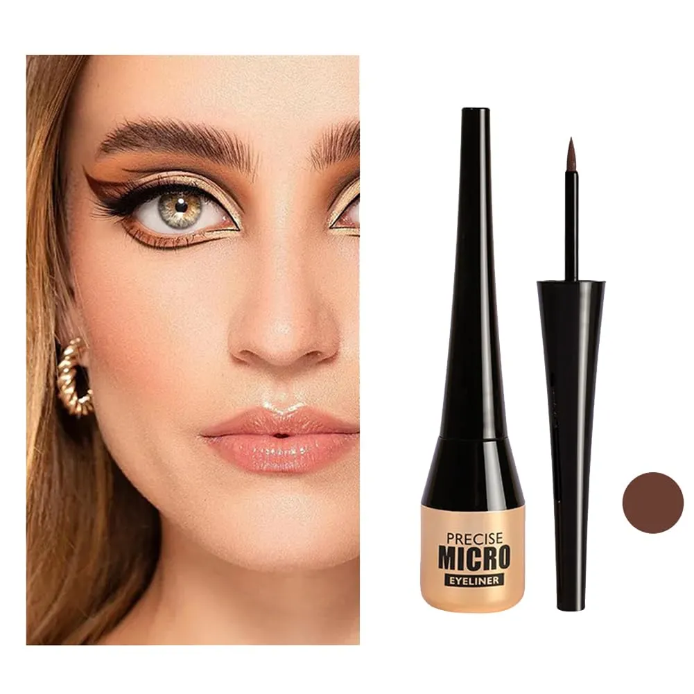 Liquid Eyeliner Waterproof Long Lasting Precise Eyeliner Pen Highly Pigmented Eye Liners Makeup (Light brown)