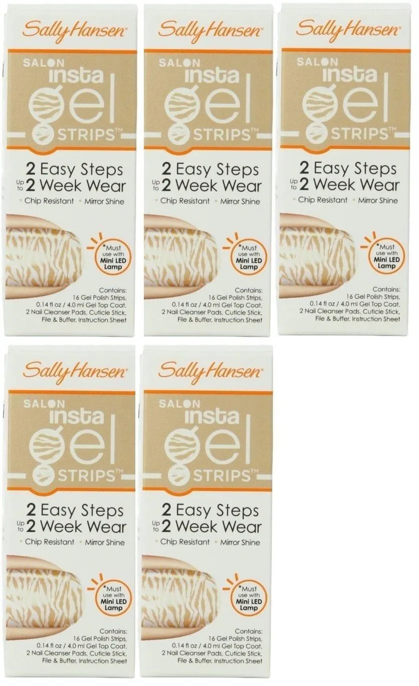 Lot Of 5 - Sally Hansen Insta Gel Strips #380 Faux Real