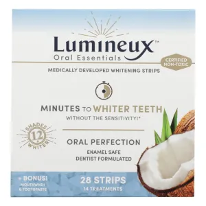 Lumineux Whitening Strips Oral Essentials, Certified Non-Toxic, 3 x 28 Strips   Mouthwash