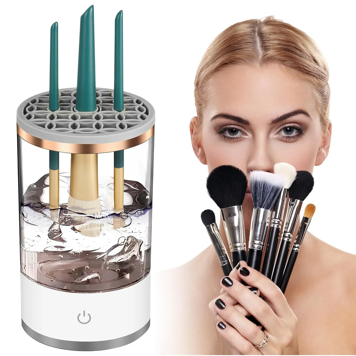 Makeup Brush Cleaner, Automatic Spinning Makeup Brush Cleaner Machine, Cosmetic Makeup Brush Cleaner, Makeup Brush Cleaner Fit for All Size Makeup Brush (1PC)