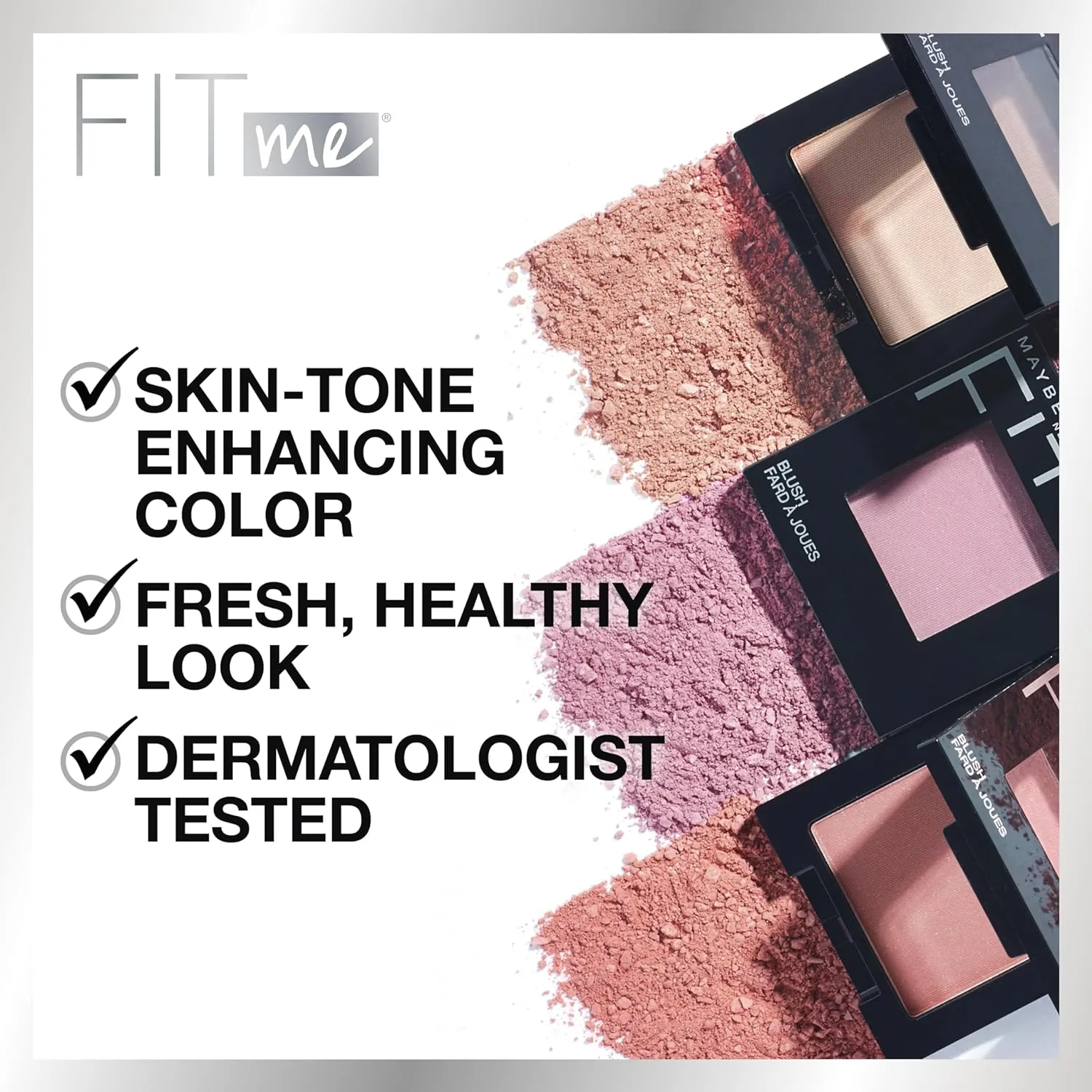 Maybelline Fit Me Blush, Lightweight, Smooth, Blendable, Long-lasting All-Day Face Enhancing Makeup Color, Buff, 1 Count