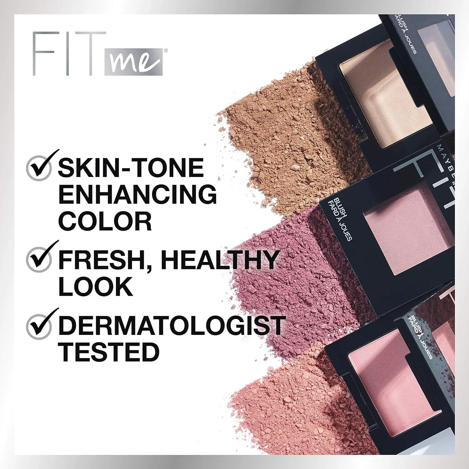 Maybelline Fit Me Loose Finishing Powder   Fit Me Blush Makeup Bundle, Includes 1 Setting Powder in Medium and 1 Blush in Mauve