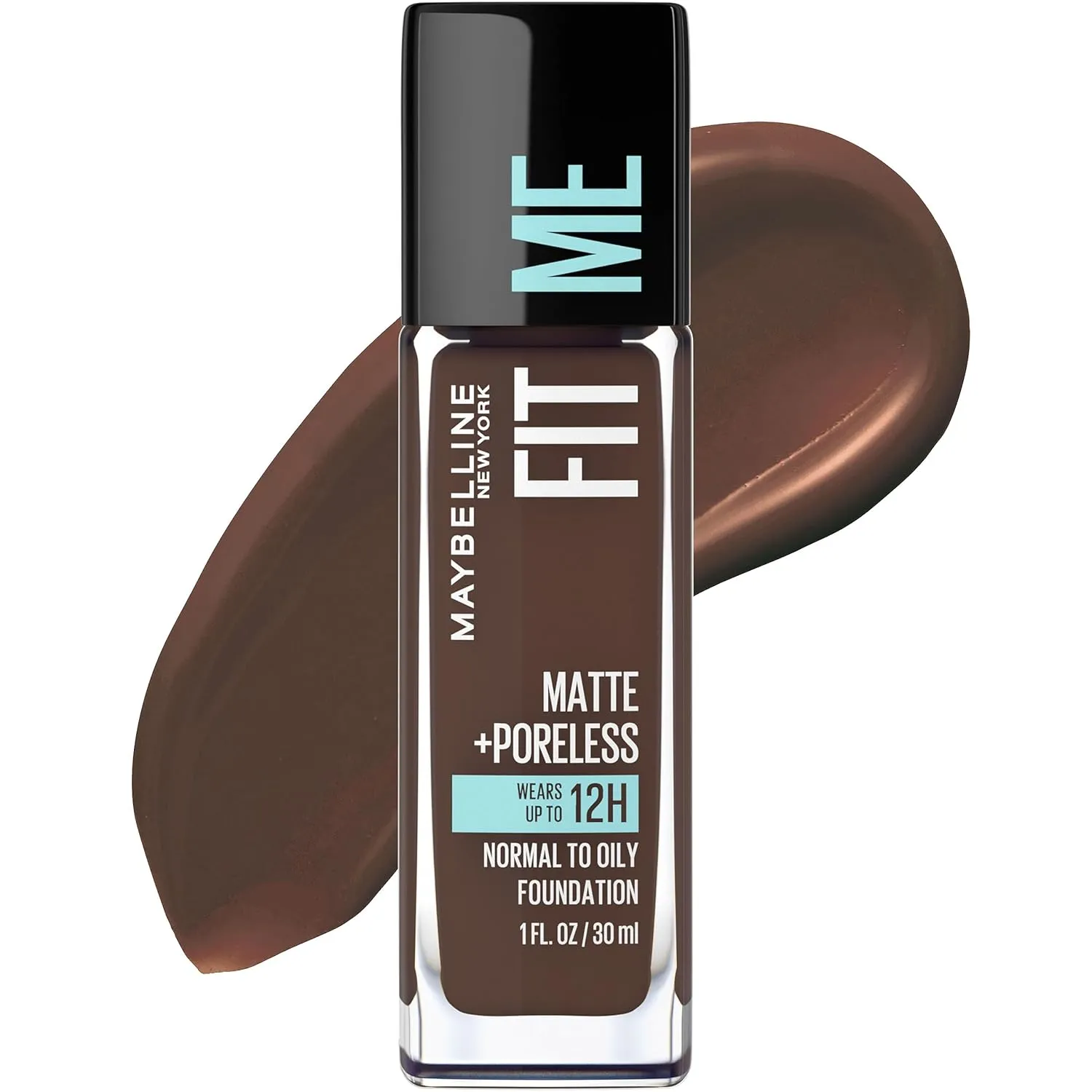 Maybelline Fit Me Matte   Poreless Liquid Oil-Free Foundation Makeup, Espresso, 1 Count (Packaging May Vary)