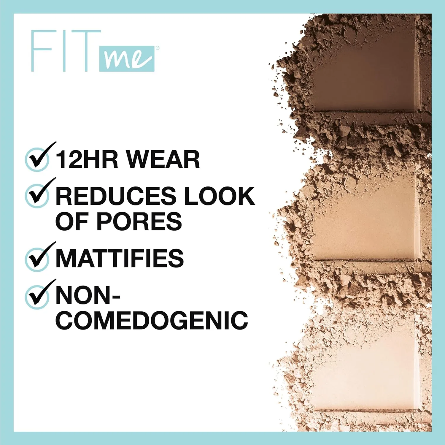 Maybelline Fit Me Matte   Poreless Pressed Face Powder Makeup & Setting Powder, Creamy Beige, 1 Count
