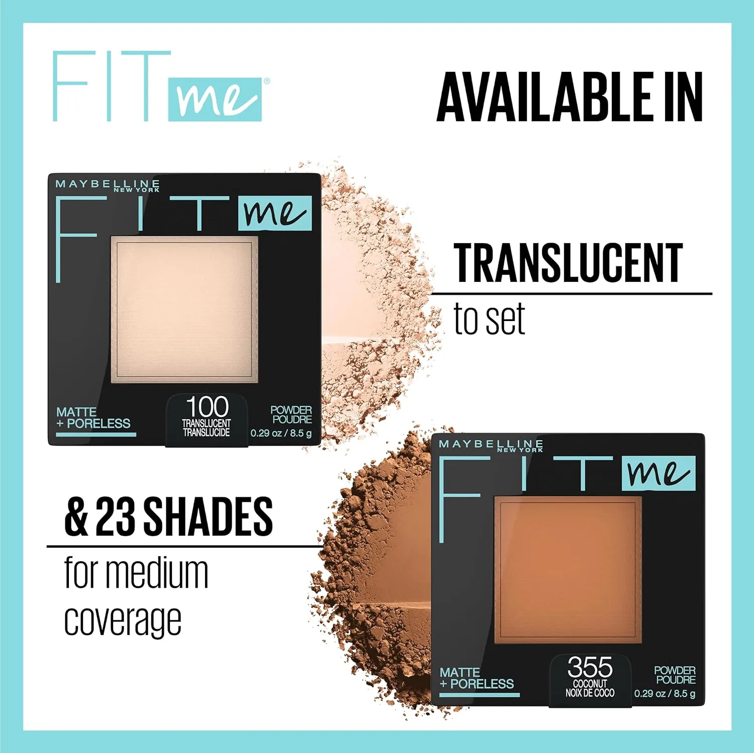 Maybelline Fit Me Matte   Poreless Pressed Face Powder Makeup & Setting Powder, Creamy Beige, 1 Count