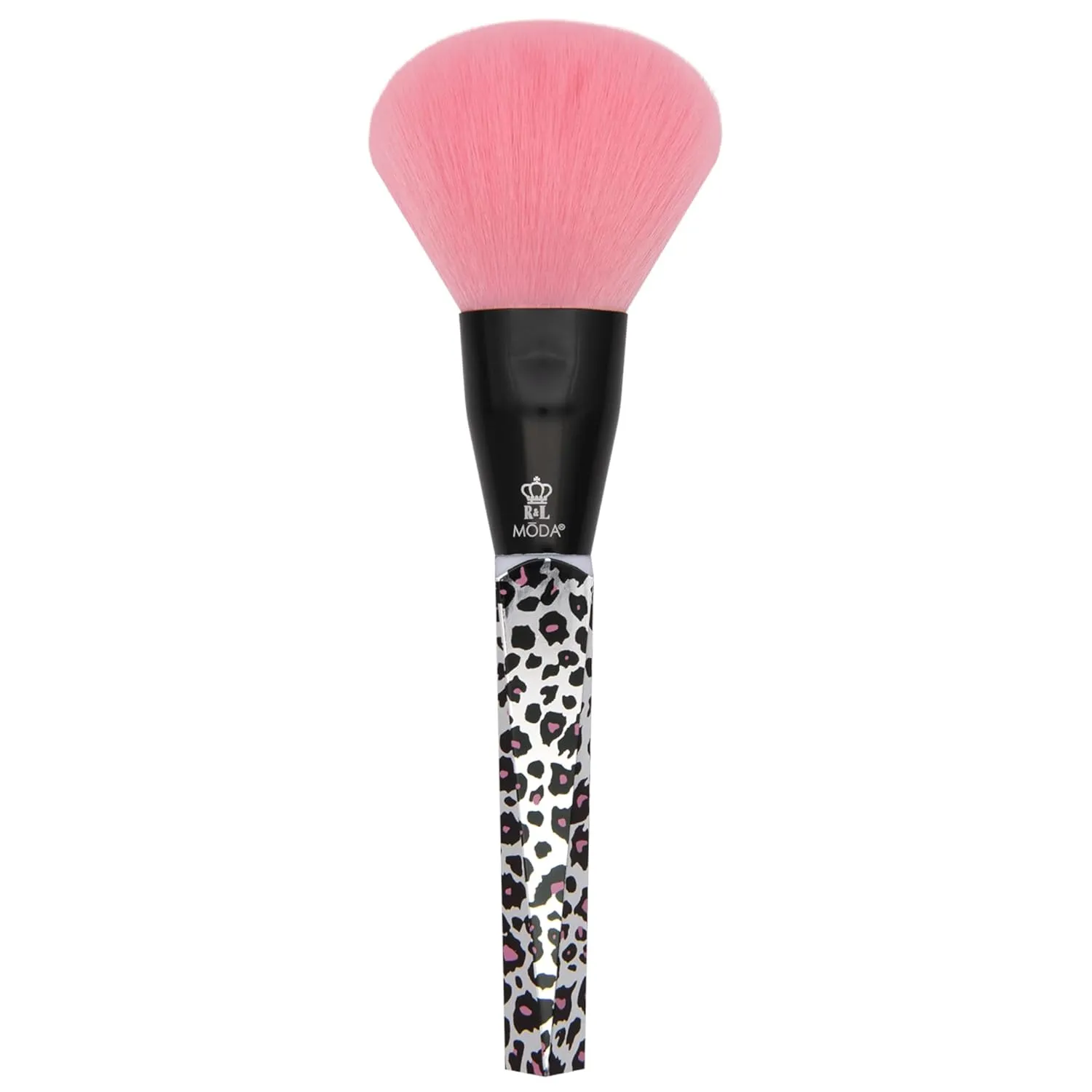 MODA Pink Leopard Powder Brush  Soft, Vegan Filaments for Seamless Powder Application, Bold Animal Print Design
