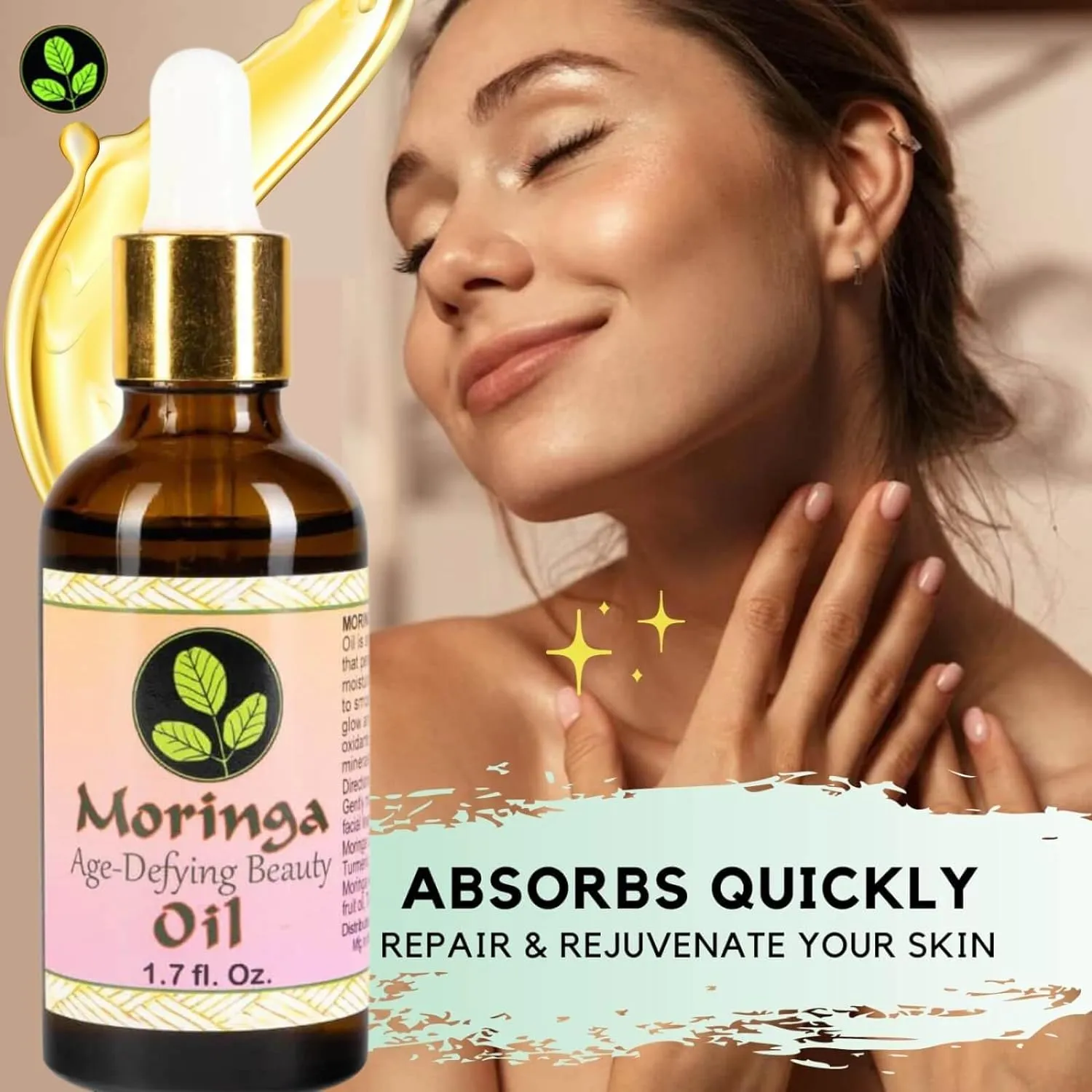 Moringa Age Defying Beauty Oil for Face 1.7 oz