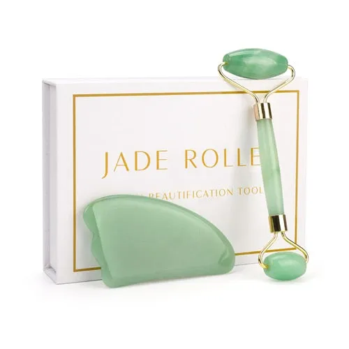Natural Jade Rose Quartz Facial Massager