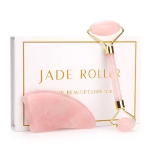 Natural Jade Rose Quartz Facial Massager