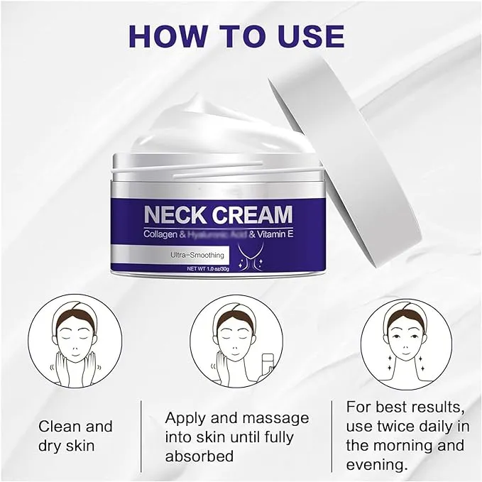 Neck Cream, Tighten & Lift Firming Neck Cream, Anti-Aging Neck Cream For Women, Anti Wrinkle Moisturizing Neck Cream For Women(2PC)