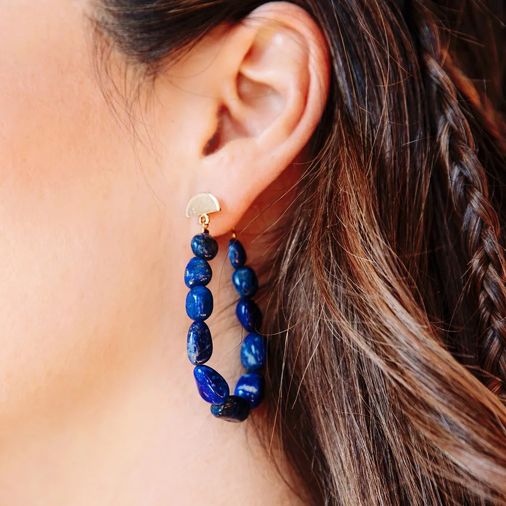 Neomi Beaded Stone Earrings