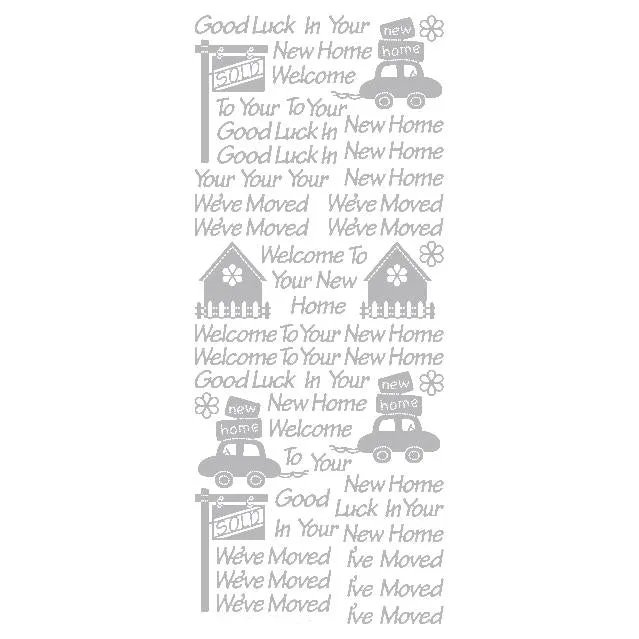 New Home  Silver Self Adhesive Stickers