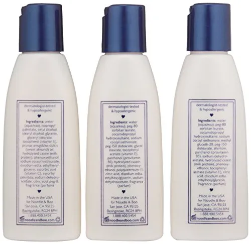 Noodle & Boo Essential Care Kit: Soothing Body Wash, Extra Gentle Shampoo and Super Soft Lotion, 2 Ounce Bottle Each