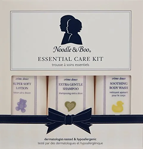 Noodle & Boo Essential Care Kit: Soothing Body Wash, Extra Gentle Shampoo and Super Soft Lotion, 2 Ounce Bottle Each