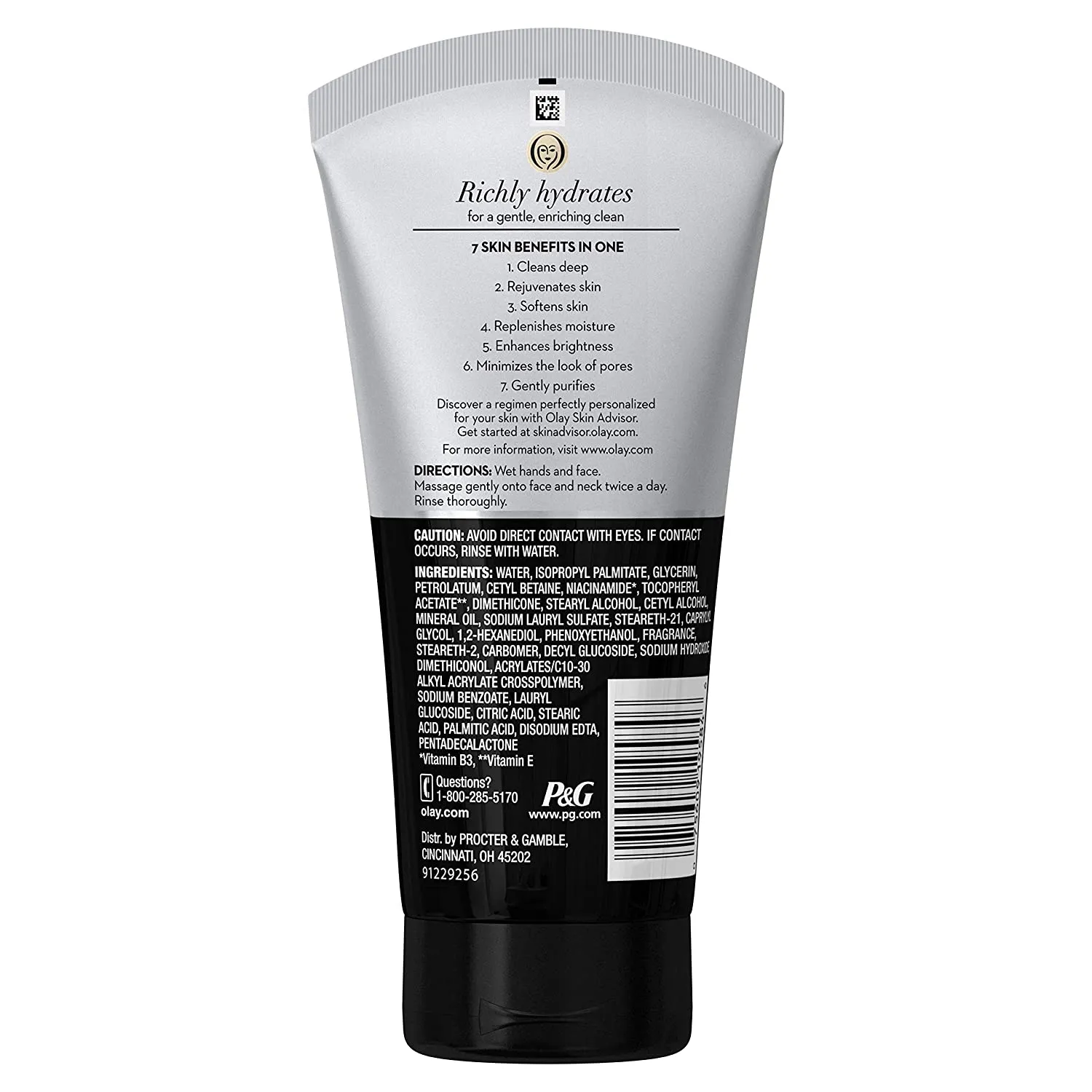 Olay 7 in 1 Total Effects Nourishing Cream Facial Cleanser, 5.0 fl oz pack of 3