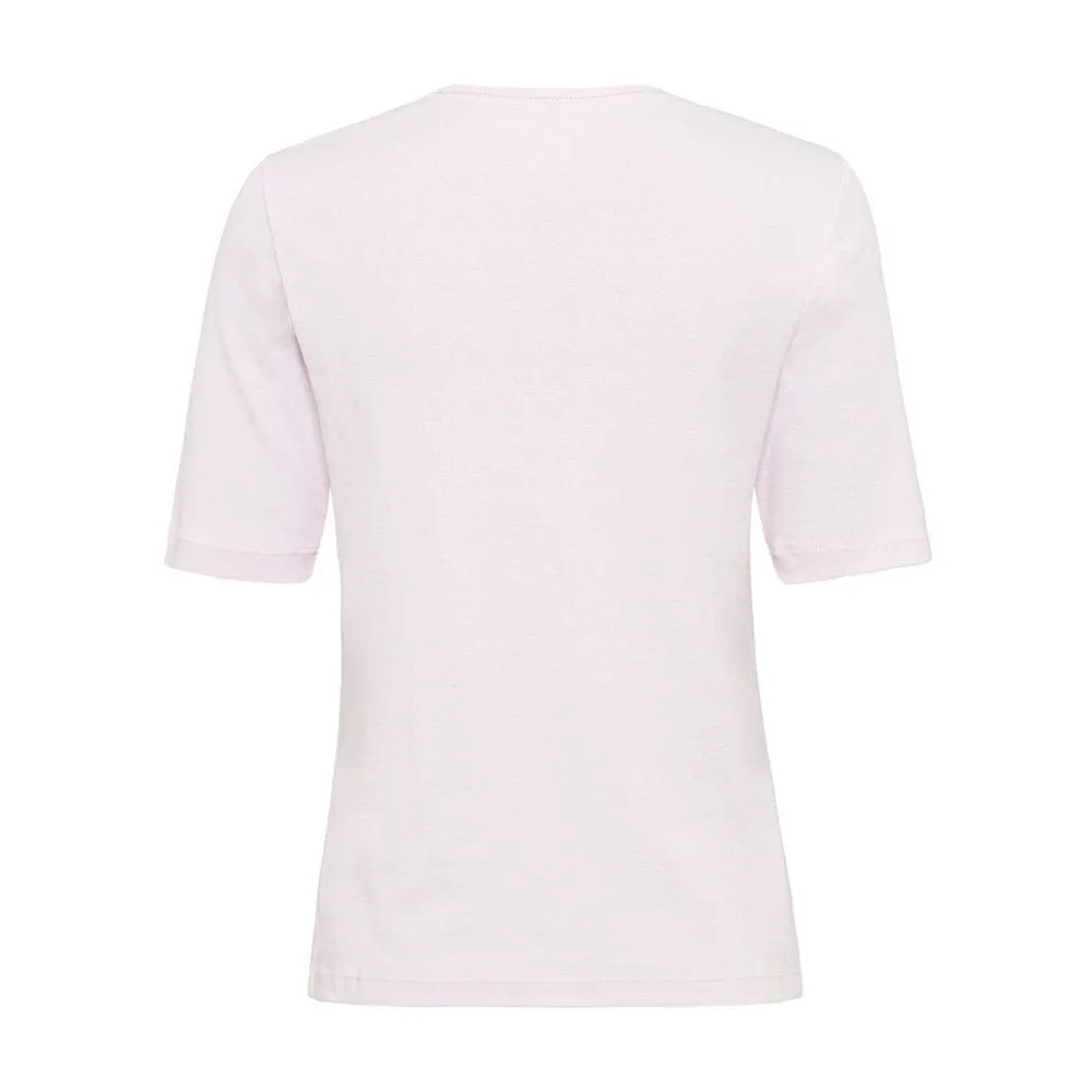 Olsen Edda Fit Short-sleeved Top With Frontal Floral Print