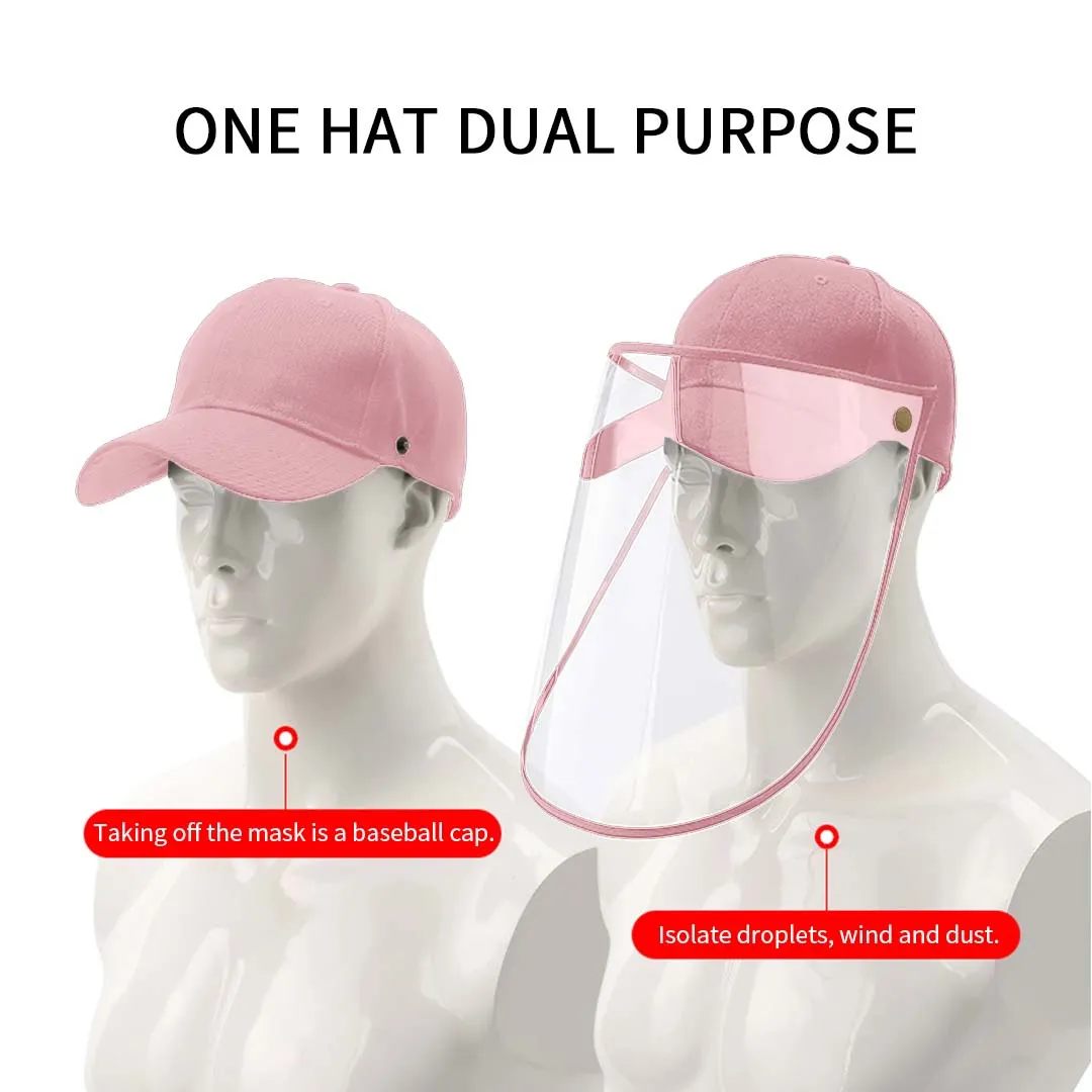 Outdoor Protection Hat Anti-Fog Pollution Dust Protective Cap Full Face HD Shield Cover Kids Pink