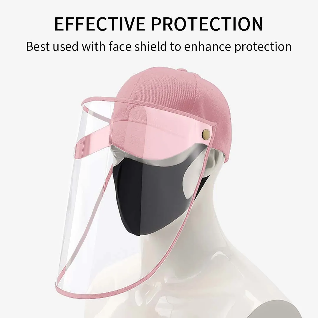 Outdoor Protection Hat Anti-Fog Pollution Dust Protective Cap Full Face HD Shield Cover Kids Pink