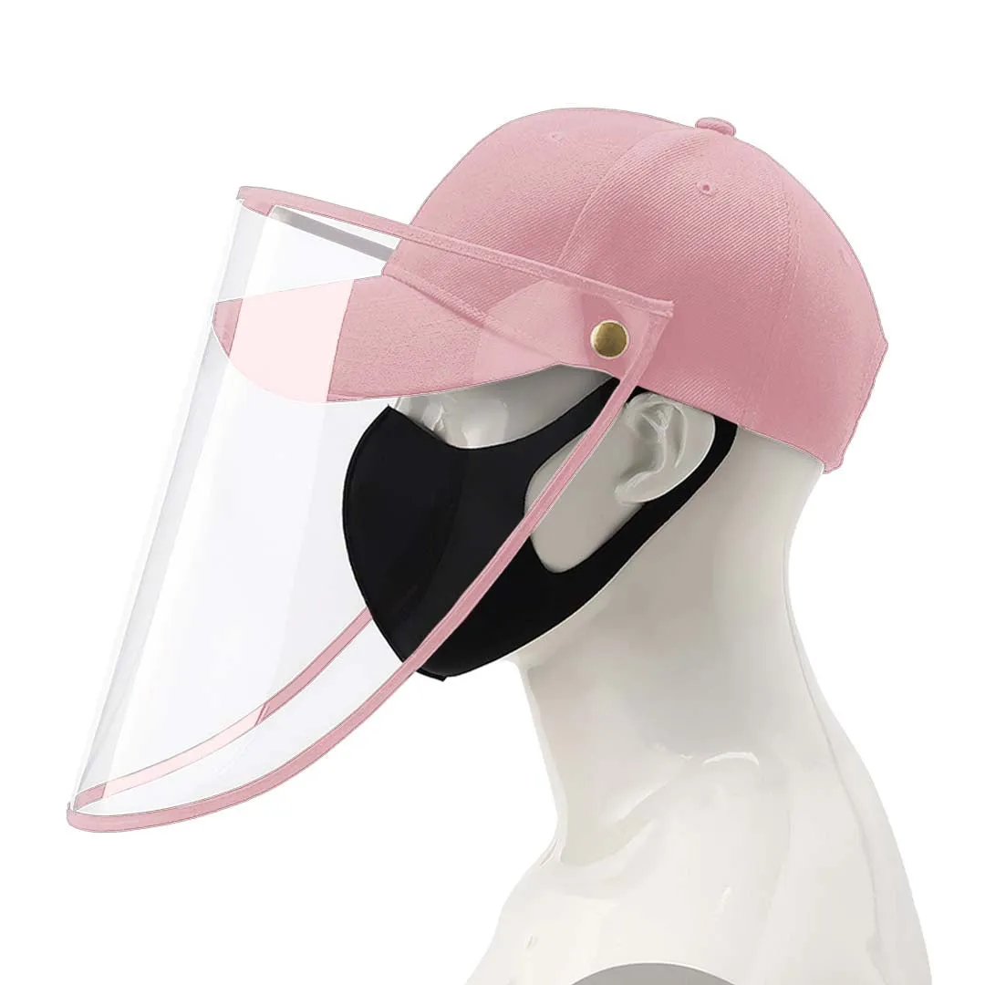 Outdoor Protection Hat Anti-Fog Pollution Dust Protective Cap Full Face HD Shield Cover Kids Pink