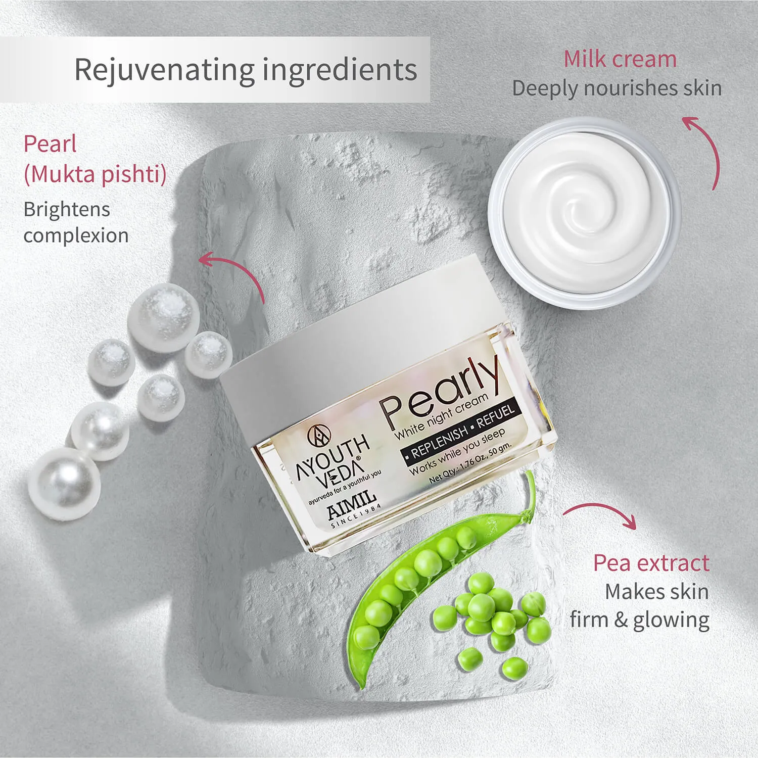 Pearly White Night Cream For Brightens Complexion