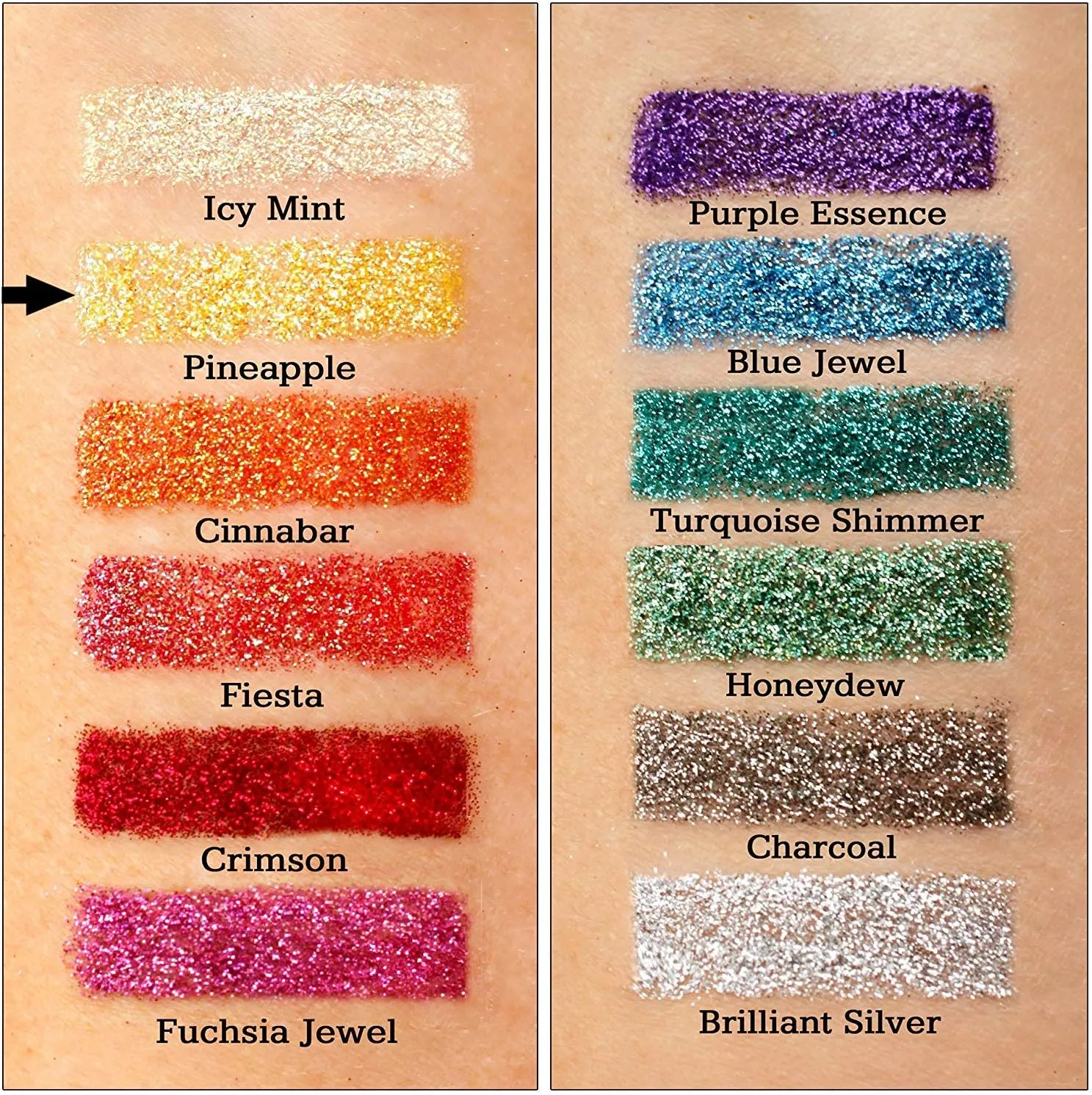 Pineapple - Cosmetic Grade Extra Fine (.006") Loose Glitter Powder Safe for Skin! Perfect for Makeup, Body Tattoos, Face, Hair, Lips, Soap, Lotion, Nail Art - (10 Gram Jar)