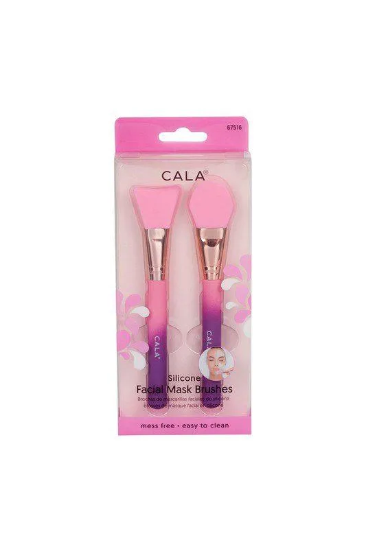 Pink 2pcs Silicone Facial Mask Brush.