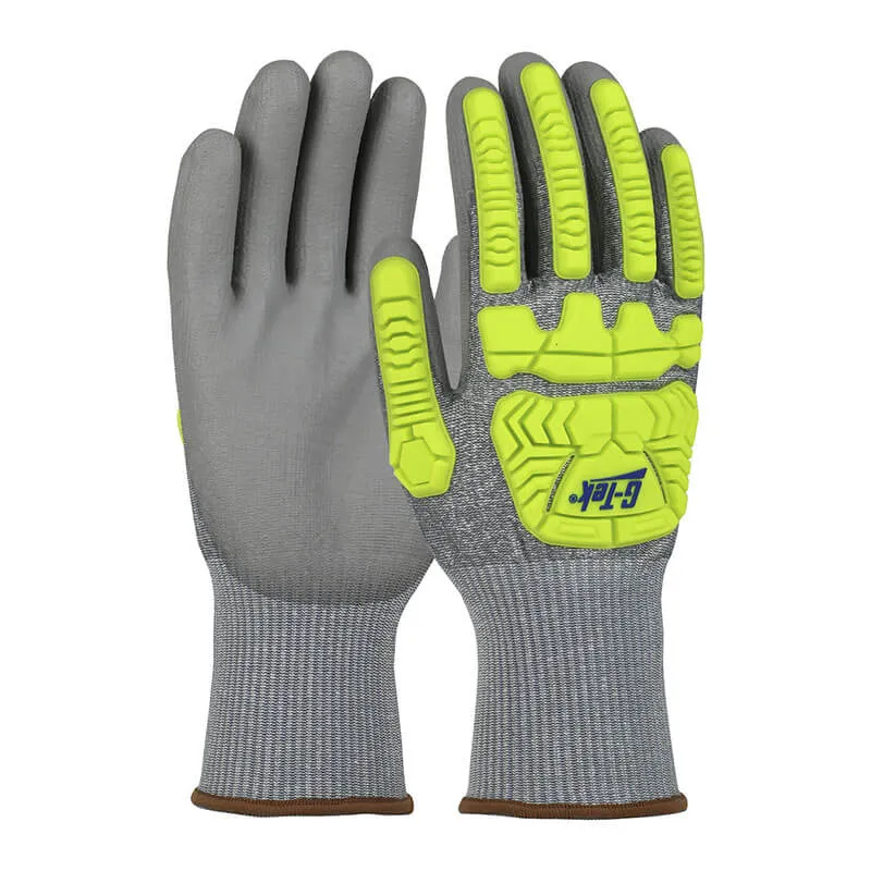 PIP G-Tek HPPE Glove w/Hi-Vis Impact & PU 710HGUBHVG 12 pairs