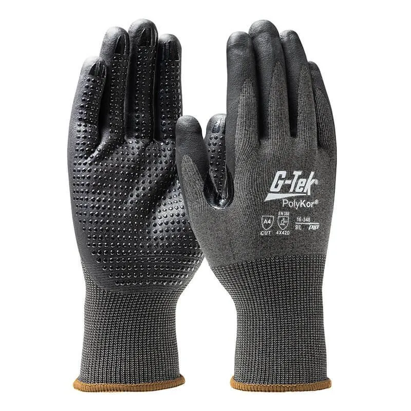 PIP G-Tek PolyKor Glove w/Nitrile Coated Foam Grip 16-348 12 pairs