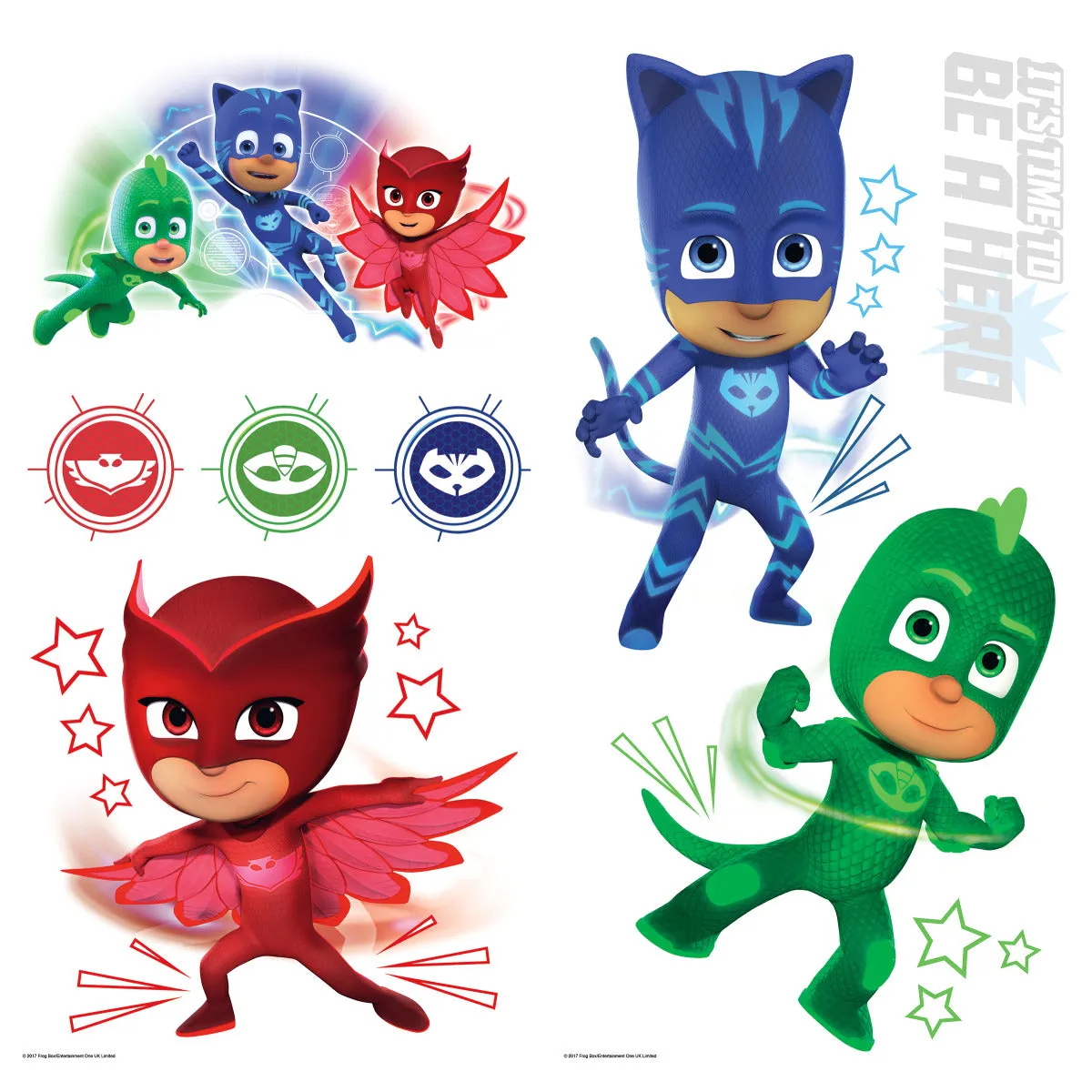 PJ MASKS PEEL & STICK WALL DECALS