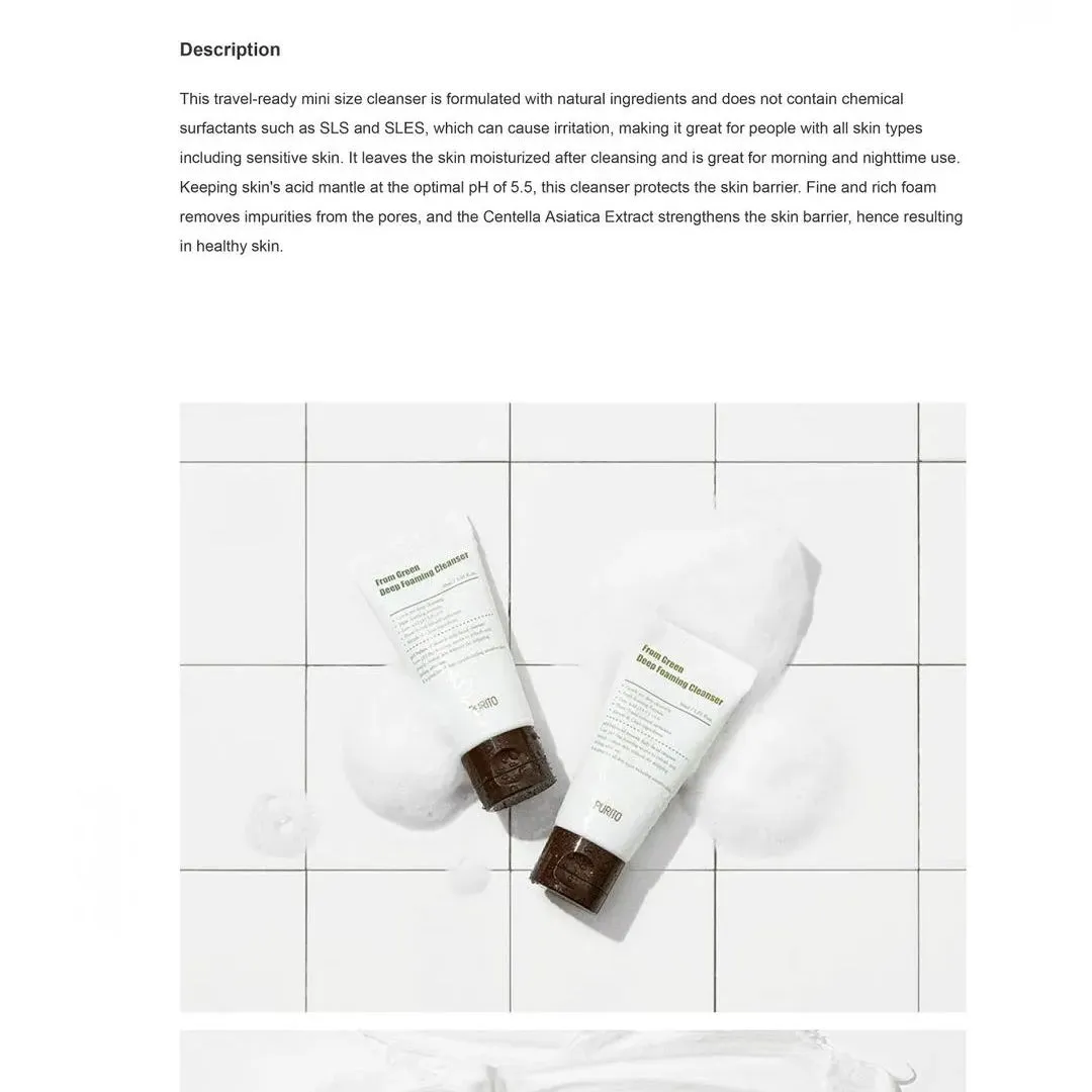 Purito From Green Deep Foaming Cleanser 30ml