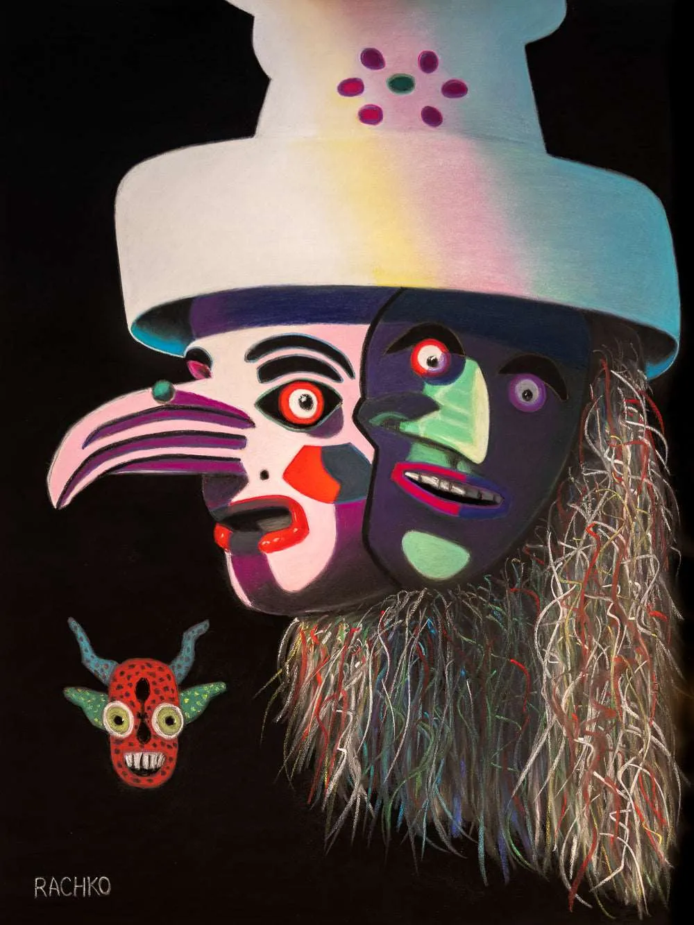 "SHADOW - BOLIVIANOS" Soft Pastel on Sandpaper