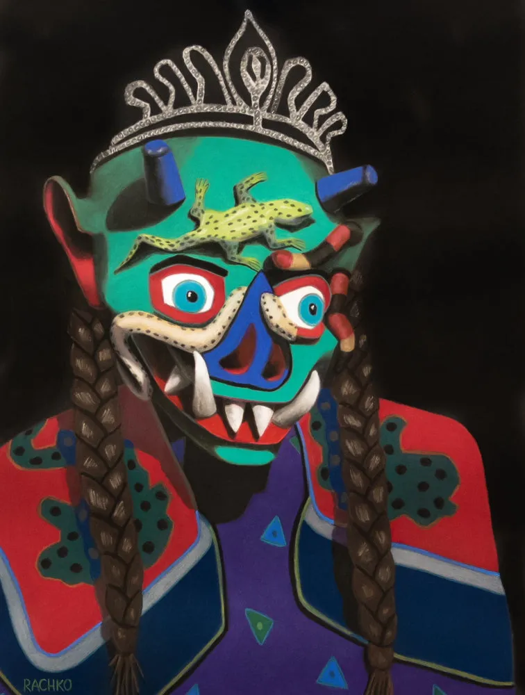 "SHAMANIC - BOLIVIANOS" Soft Pastel on Sandpaper