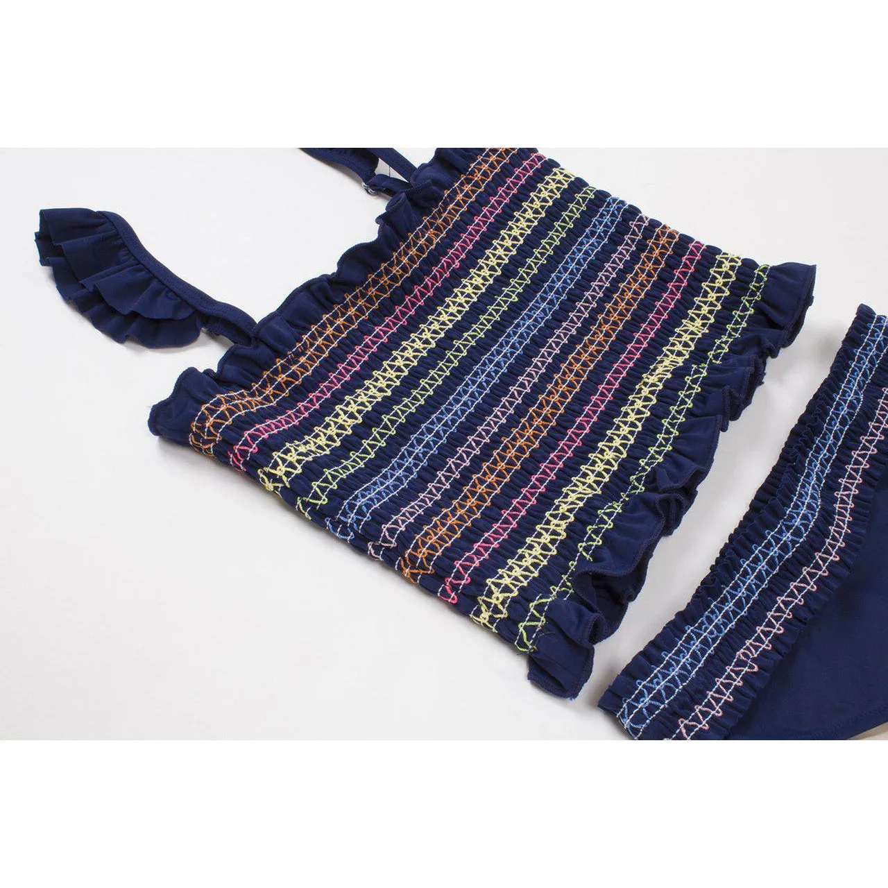 Rainbow Smocked Tankini Set