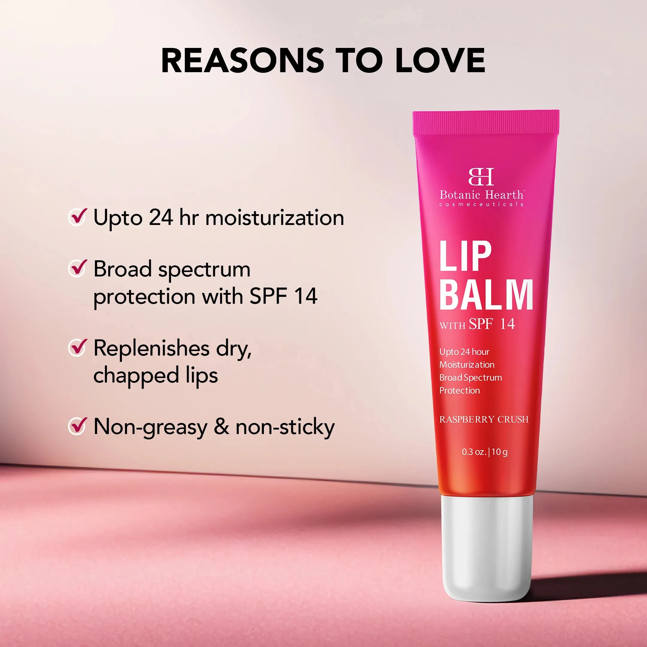 Raspberry Crush Lip Balm with SPF, Jojoba Oil, Vitamin E & Allantoin | 0.3 oz