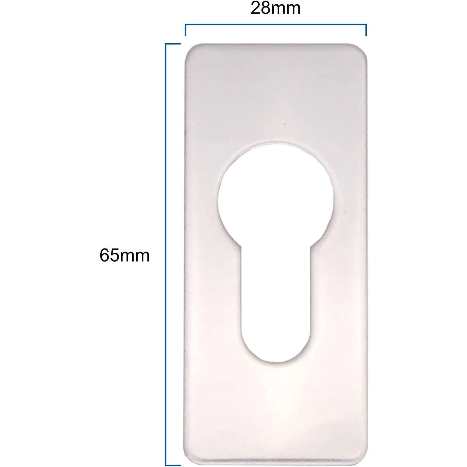 Repair Escutcheon Key Hole Cover Plate Euro Profile Self Adhesive Fix - Polished Stainless Steel - 28mm
