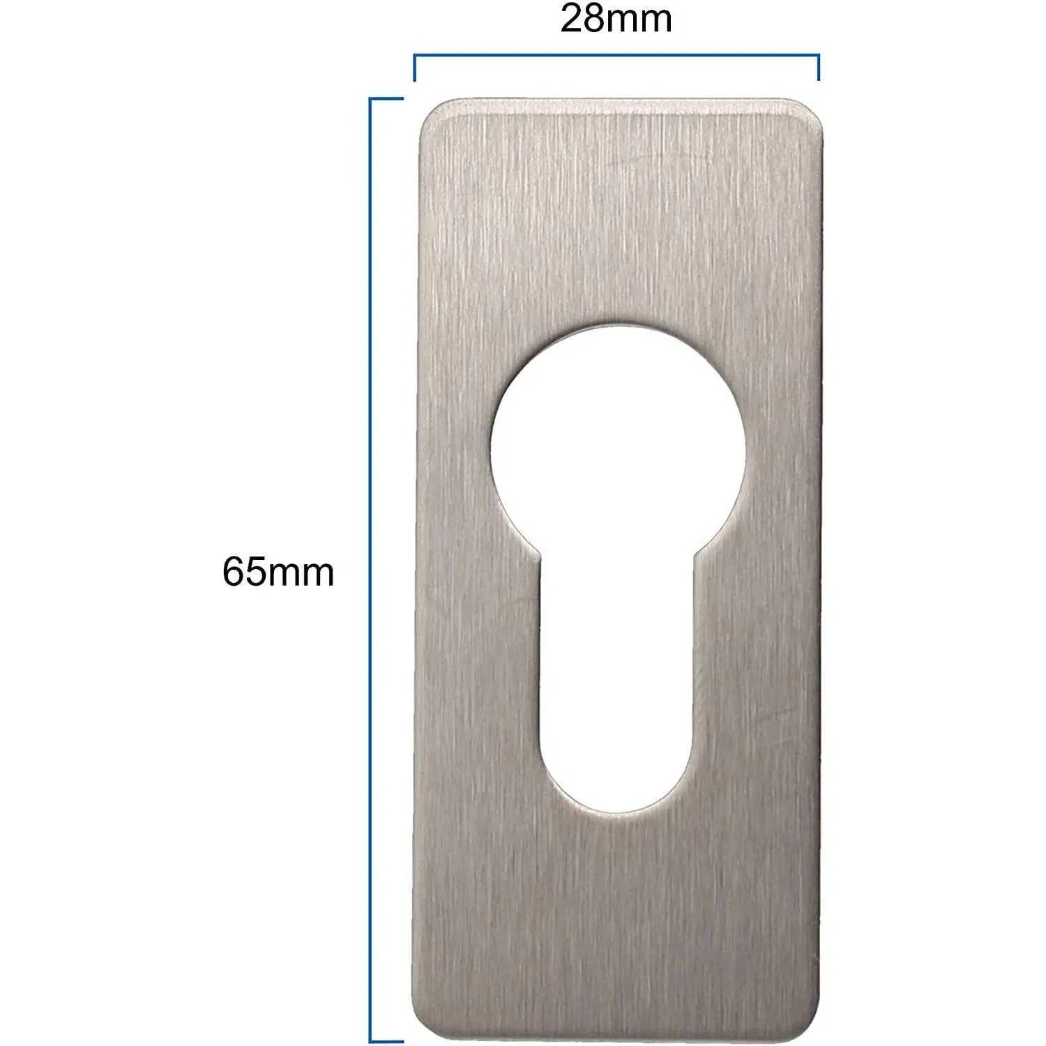 Repair Escutcheon Key Hole Cover Plate Euro Profile Self Adhesive Fix - Satin Stainless Steel - 28mm