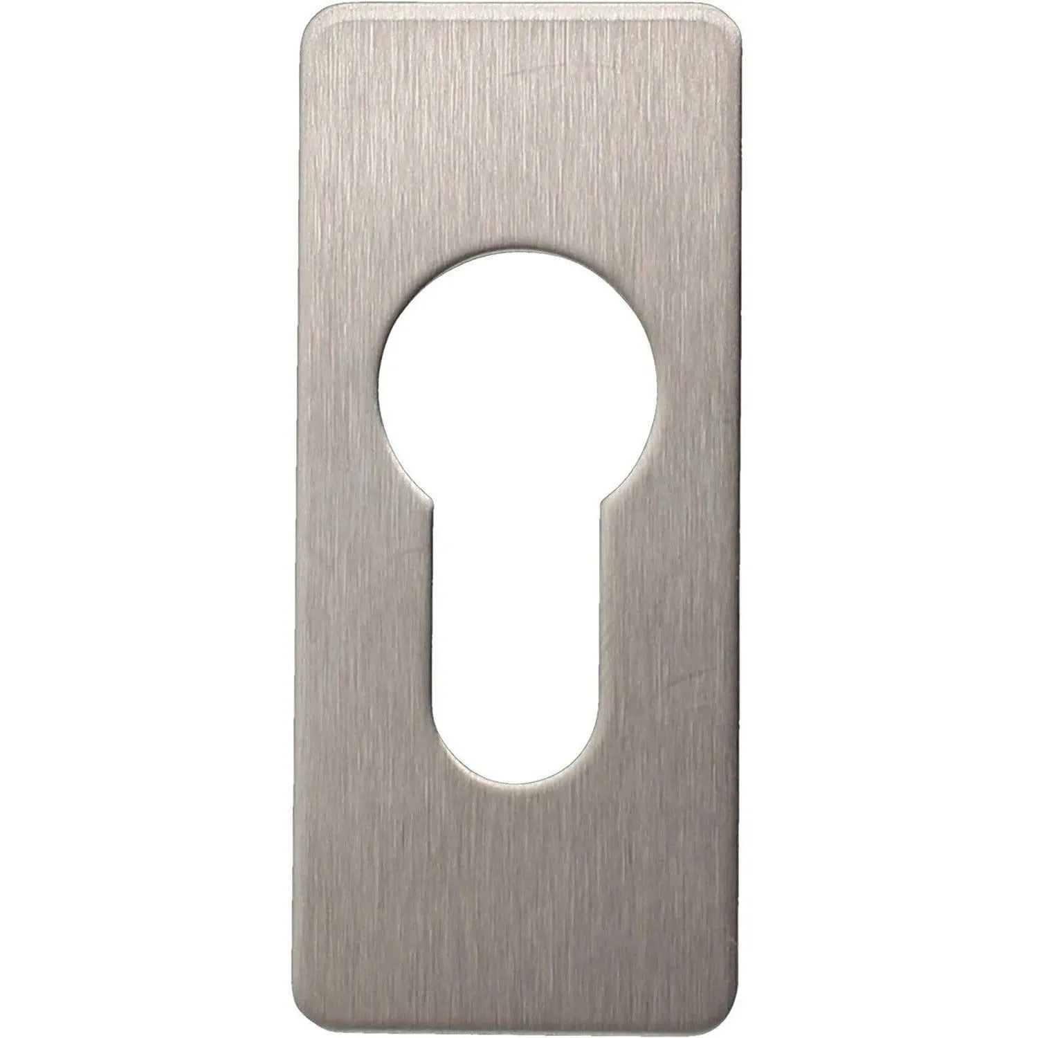Repair Escutcheon Key Hole Cover Plate Euro Profile Self Adhesive Fix - Satin Stainless Steel - 28mm