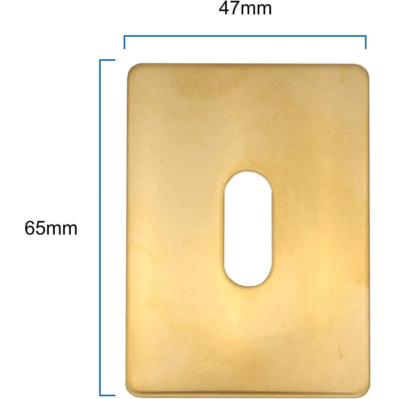 Repair Escutcheon Key Hole Cover Plate Self Adhesive Fix - Polished Brass - 47mm