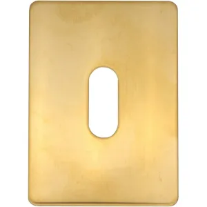 Repair Escutcheon Key Hole Cover Plate Self Adhesive Fix - Polished Brass - 47mm
