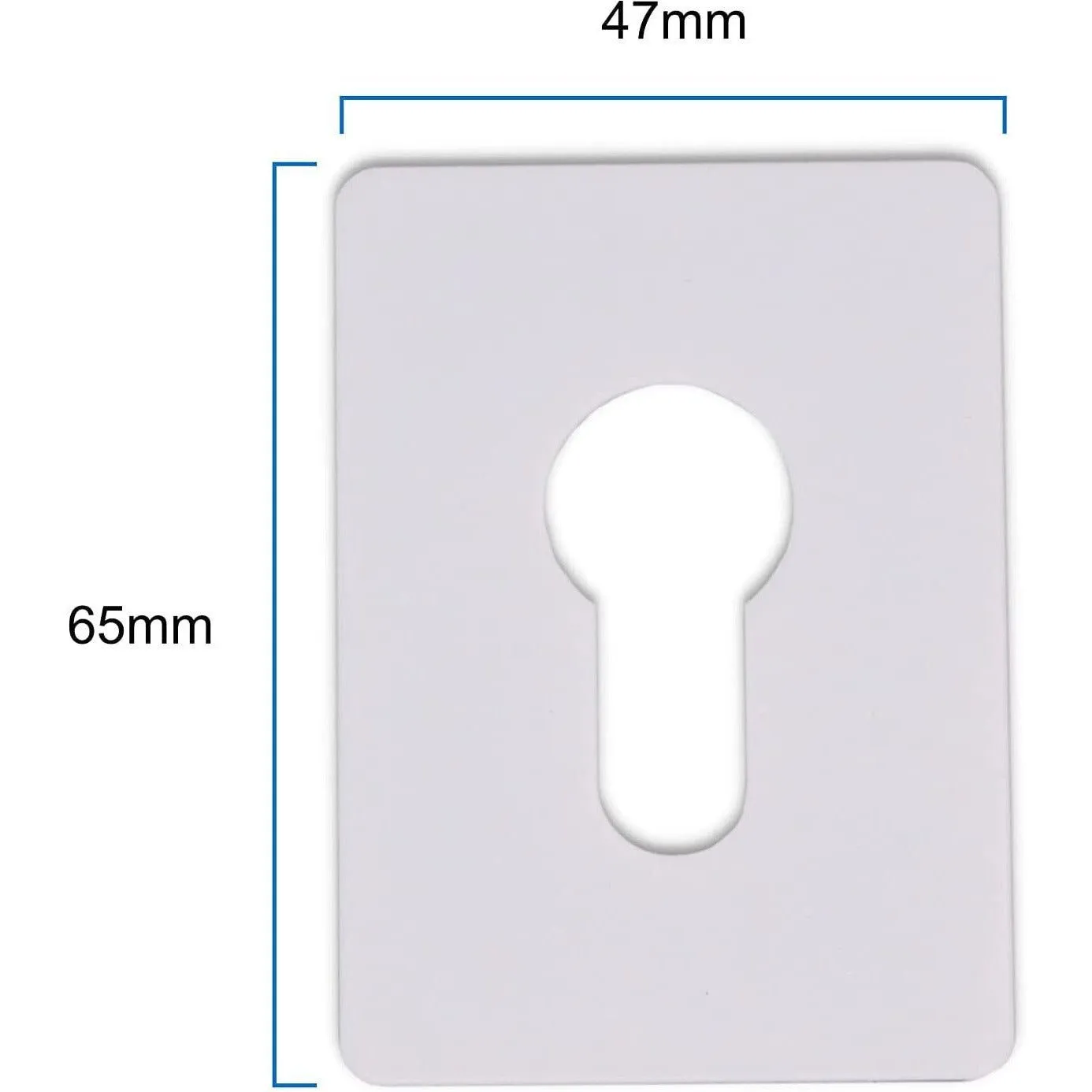Repair Escutcheon Large Self Adhesive - SUS304 - Euro - 65x47x1.2mm - White