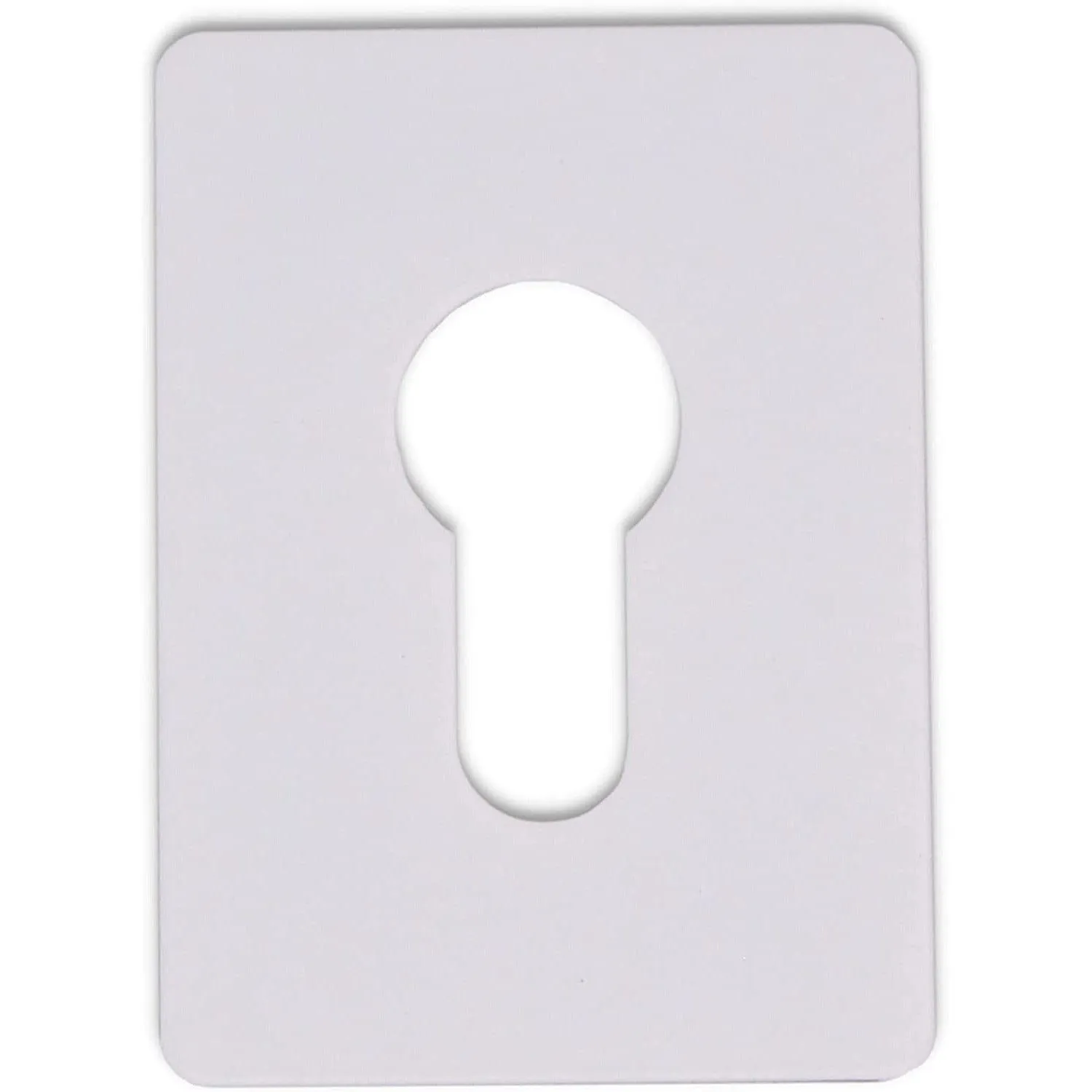 Repair Escutcheon Large Self Adhesive - SUS304 - Euro - 65x47x1.2mm - White