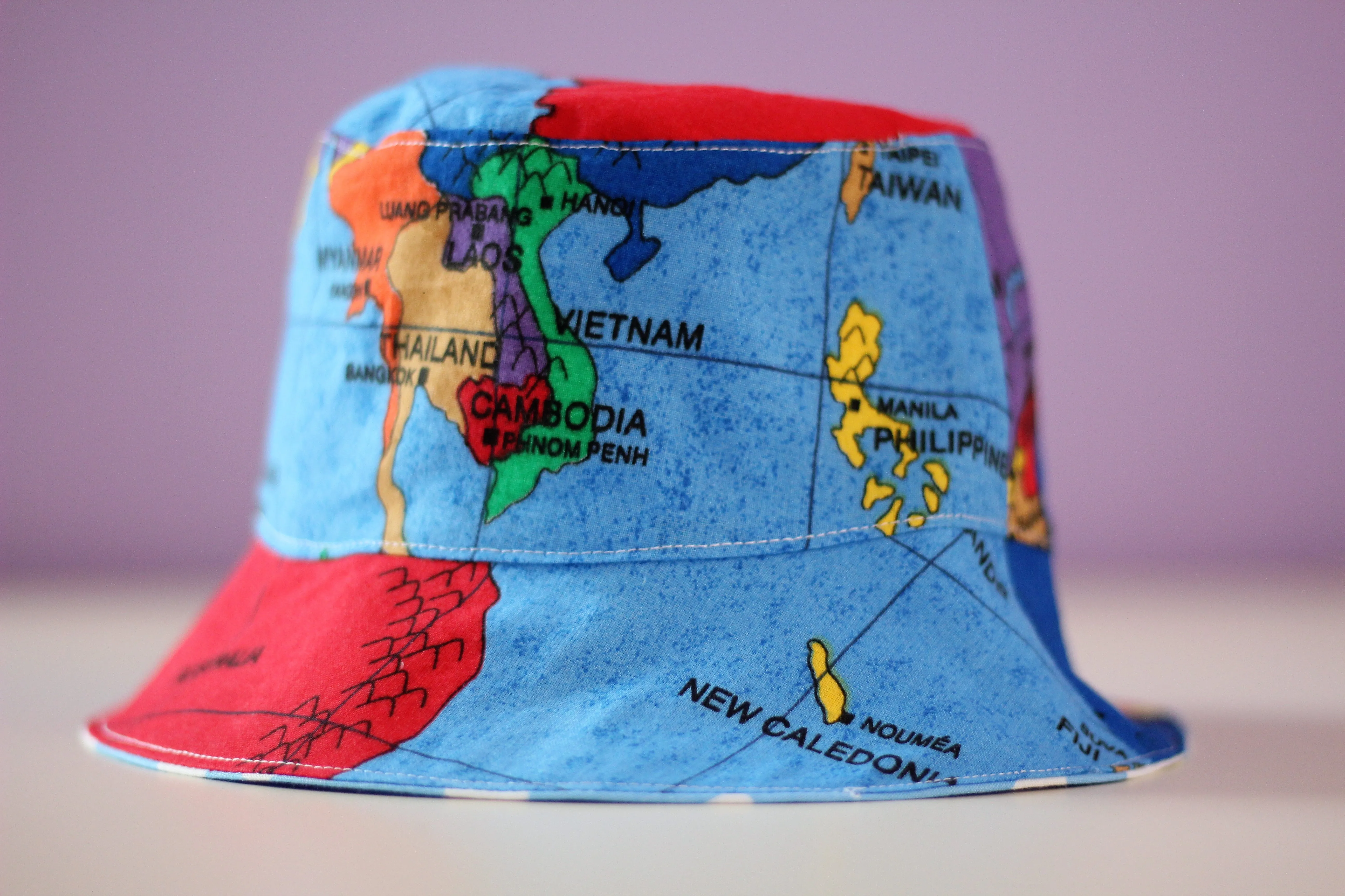 Reversible Sun Hat - World Map 6-12mths
